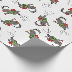 Funny Wolf Weihnachten glücklicher Urlaub Geschenkpapier