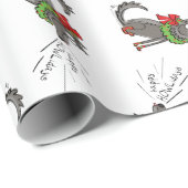 Funny Wolf Weihnachten glücklicher Urlaub Geschenkpapier (Rolleneckpunkt)