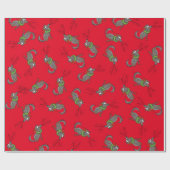 Funny Wolf Weihnachten glücklicher Urlaub Geschenkpapier (Flach)