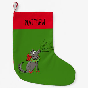 Funny Wolf Weihnachten glücklicher Urlaub Kleiner Weihnachtsstrumpf