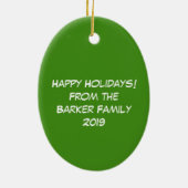 Funny Wolf Weihnachts-Happy Howlidays Holiday Keramik Ornament (Hinten)