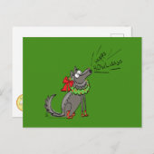 Funny Wolf Weihnachts-Happy Howlidays Holiday Postkarte (Vorne/Hinten)