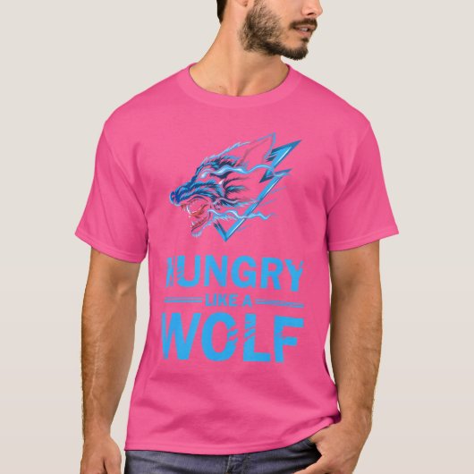 Funny Wolf Wölfe Hunger wie ein Wolf T-Shirt (Vorderseite)