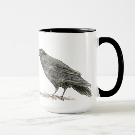 Funny Wollte Kuchen mit Kaffee? Ravens Bird Tasse (Rechts)