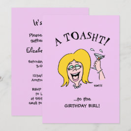 Funny Woman Birthday Party Niedlicher Cartoon Einl Einladung