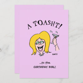 Funny Woman Birthday Party Niedlicher Cartoon Einl Einladung