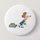 Funny Woman Carry emotionales Gepäck Button (Vorderseite)
