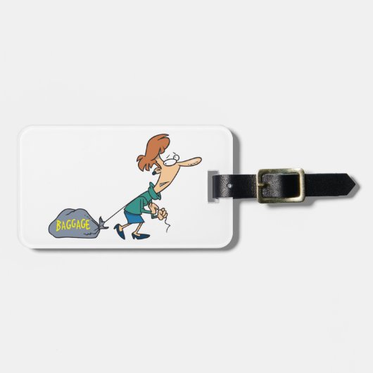 Funny Woman Carry emotionales Gepäck Gepäckanhänger (Vorderseite horizontal)