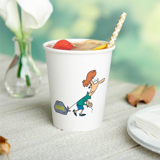 Funny Woman Carry emotionales Gepäck Pappbecher