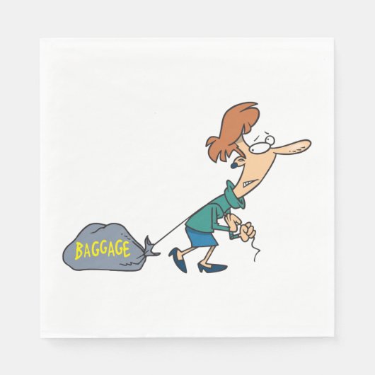 Funny Woman Carry emotionales Gepäck Serviette (Vorderseite)