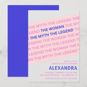 Funny Woman Myth Legend Pink 96. Geburtstag Einladung