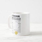 Funny Woman Nutrition Facts Kaffeetasse (Vorderseite Links)