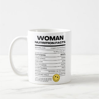 Funny Woman Nutrition Facts Kaffeetasse
