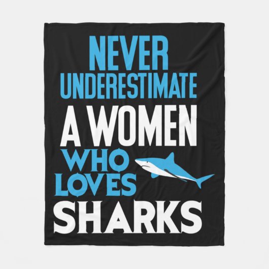 Funny Woman Who Loves Sharks Fleecedecke (Vorderseite)