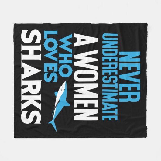 Funny Woman Who Loves Sharks Fleecedecke (Vorderseite (Horizontal))