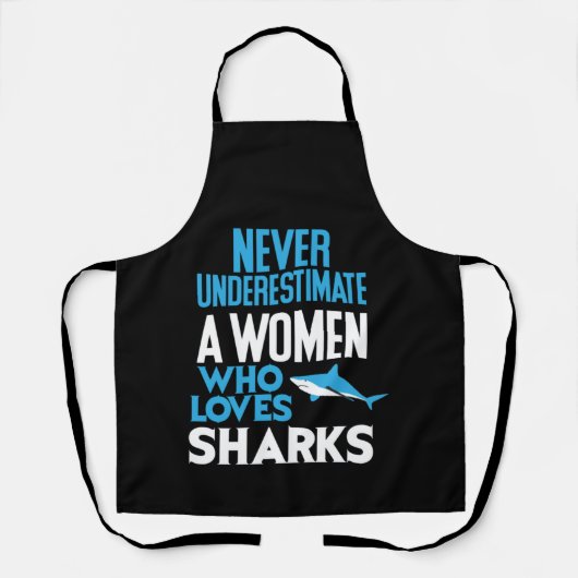 Funny Woman Who Loves Sharks Schürze (Vorderseite)