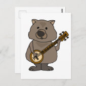 Funny Wombat Cartoon Banjo spielen Postkarte (Vorne/Hinten)