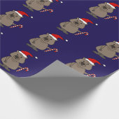 Funny Wombat in der Weihnachtsmannmütze Weihnachte Geschenkpapier (Ecke)