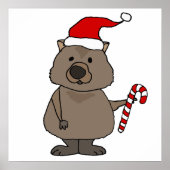 Funny Wombat in der Weihnachtsmannmütze Weihnachte Poster (Vorne)