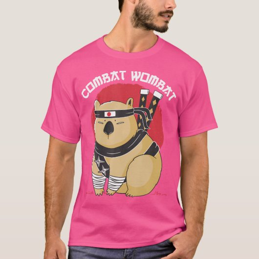 Funny Wombat Ninja Combat T-Shirt (Vorderseite)
