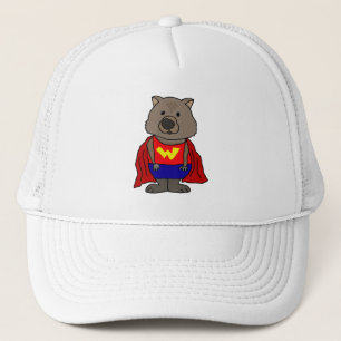 Funny Wombat Superheld Cartoon Truckerkappe