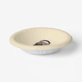 Funny Wombat with headphones Cool Animal Pappteller (Gewinkelt)