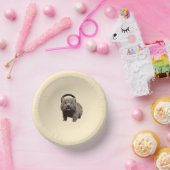 Funny Wombat with headphones Cool Animal Pappteller (Party)