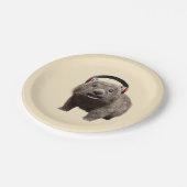 Funny Wombat with headphones Cool Animal Pappteller (Schrägansicht)