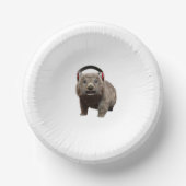 Funny Wombat with headphones Cool Animal Pappteller (Vorderseite)