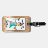 Funny Women Cruise Vacacation Address Luggage Tag Gepäckanhänger (Vorderseite horizontal)