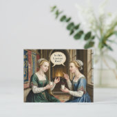 Funny Women Fragend ist diese Laktose-frei? Postkarte (Stehend Vorderseite)