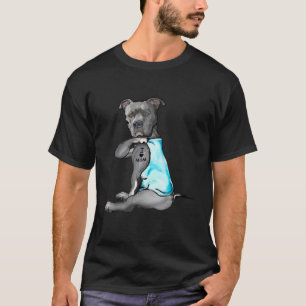 Funny Women Gifts Dog Pitbull I Liebe Mama Tattoo  T-Shirt