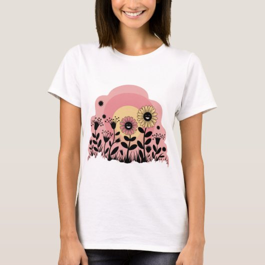 funny women graphic tee of flowers (Vorderseite)