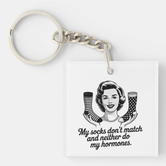 Funny Women Over 40 Sock Keychain Schlüsselanhänger (Vorderseite)