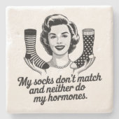 Funny Women Over 40 Sock Steinuntersetzer (Vorderseite)
