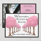 Funny Women Woods & Booze Lady Party Einladung (Vorne/Hinten)