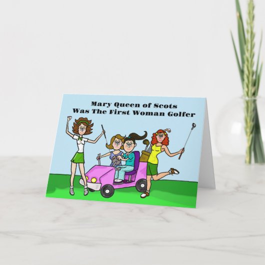 Funny Women's Golf Monat Grußkarte Karte (Vorderseite)