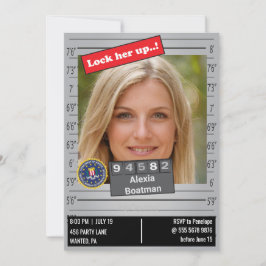 Funny Womens Police Mugshot Birthday Joke Einladung