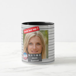 Funny Womens Police Mugshot Birthday Joke Tasse