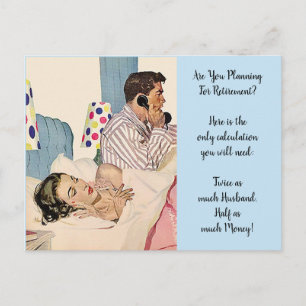Funny Womens Retirement Plan zweimal so viel Mann Postkarte