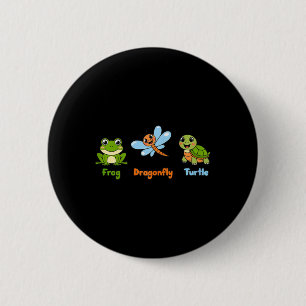 Funny Womens Subtle Political Humor Frog Dragonfly Button