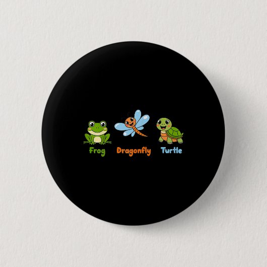 Funny Womens Subtle Political Humor Frog Dragonfly Button (Vorderseite)