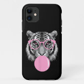 Funny Women's Tiger Brille & Pink Bubble Gum Anim Case-Mate iPhone Hülle (Rückseite)