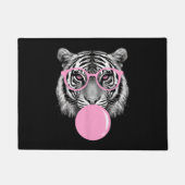 Funny Women's Tiger Brille & Pink Bubble Gum Anim Fußmatte (Vorderseite)