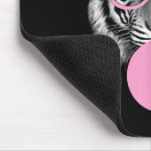 Funny Women's Tiger Brille & Pink Bubble Gum Anim Mousepad (Ecke)