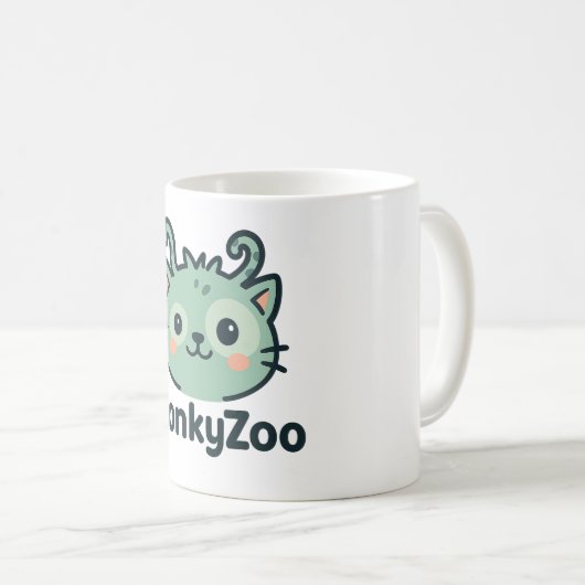 Funny Wonky Cat Coffee Tasse | Wonky Zoo (VorderseiteRechts)