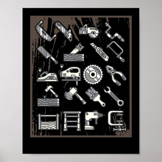 Funny Wood Working Vater Pater Carpenter Tools Poster (Vorne)