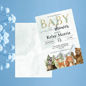 funny woodland baby shower invitation boy einladung