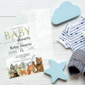 funny woodland baby shower invitation boy einladung