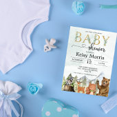 funny woodland baby shower invitation boy einladung